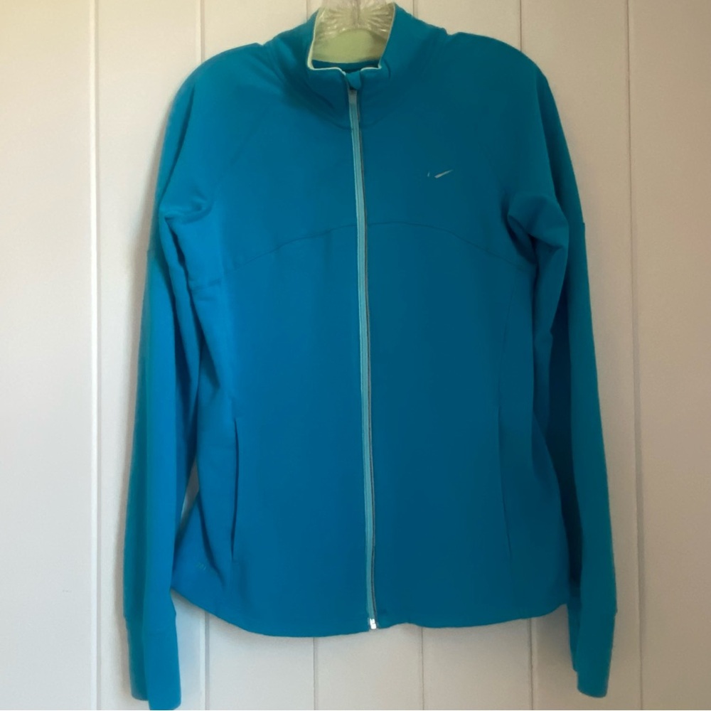 Nike DRI-FIT women’s L Large Jacket blue full zip dri fit activewear top